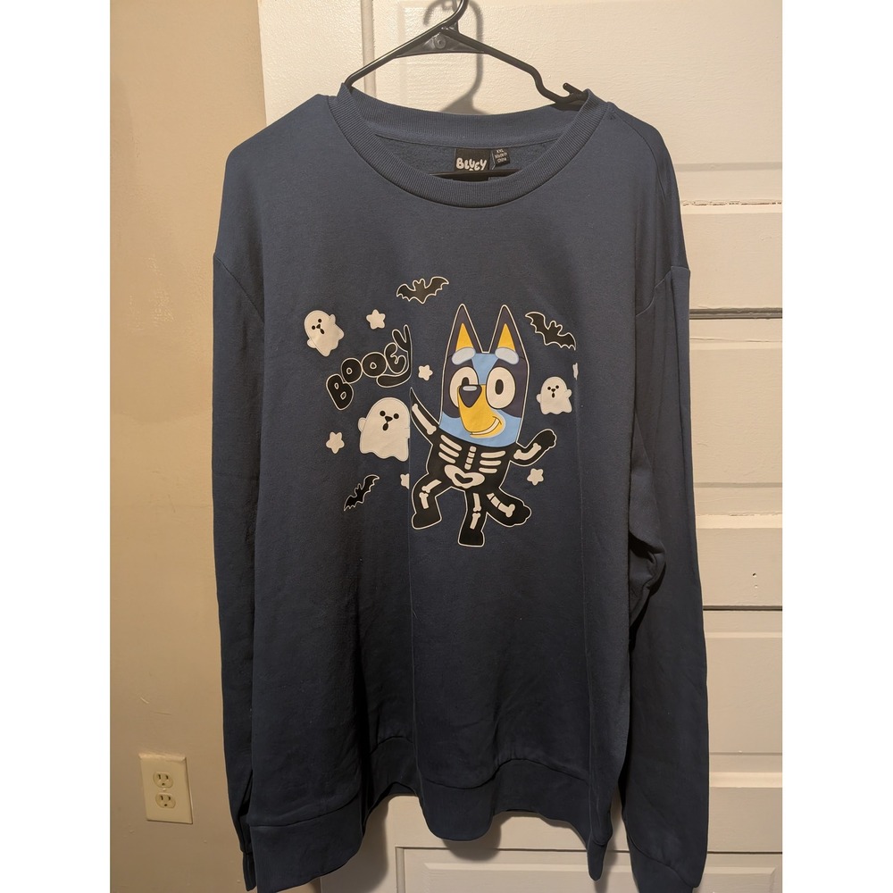 Bluey Halloween Skeleton Costume Sweatshirt Navy Blue XXL BBLUK72MLC New